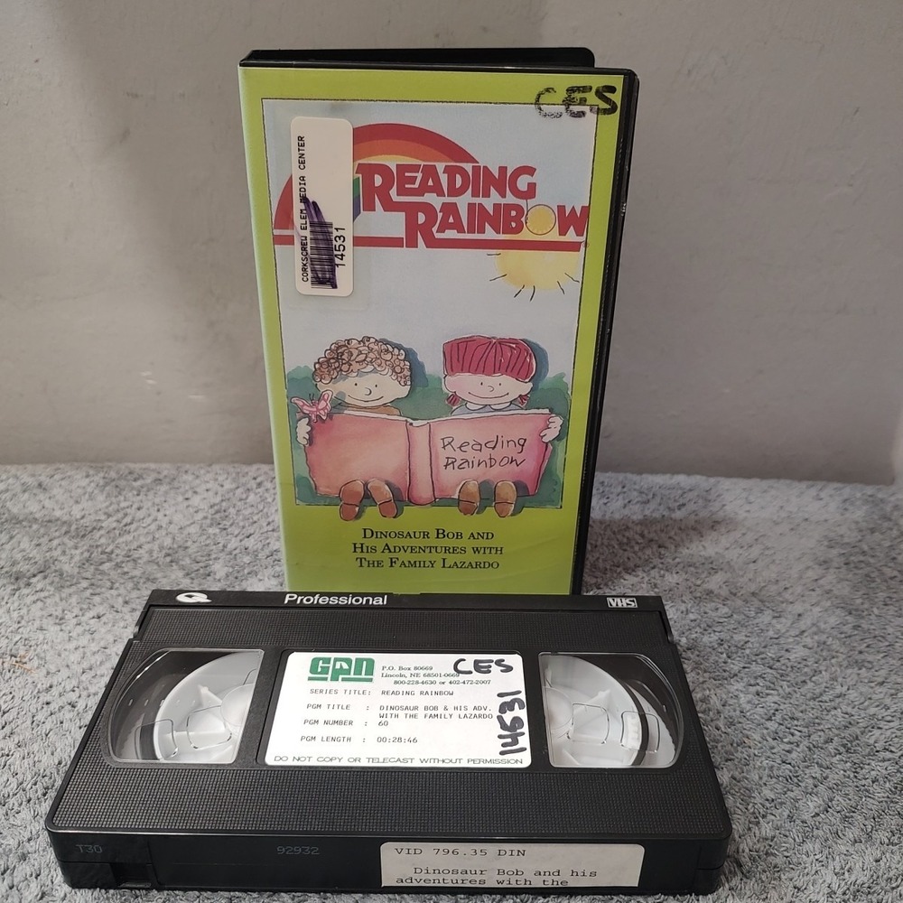 Reading Rainbow Dinosaur Bob And His Adventures With The Family Lazardo VHS Tape